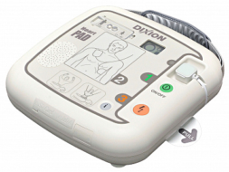 Автоматический наружный дефибриллятор Dixion Heart PAD с графической инструкцией на корпусе