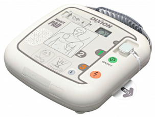 Автоматический наружный дефибриллятор Dixion Heart PAD с графической инструкцией на корпусе